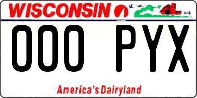 WI license plate 000PYX