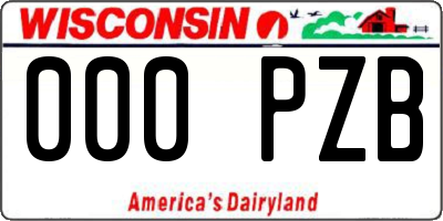 WI license plate 000PZB