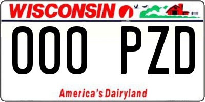 WI license plate 000PZD