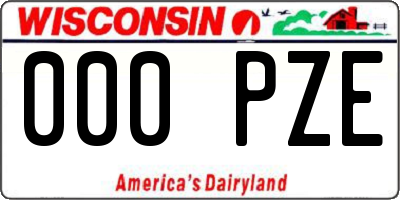 WI license plate 000PZE