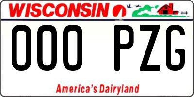 WI license plate 000PZG