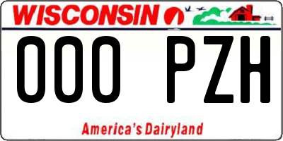 WI license plate 000PZH