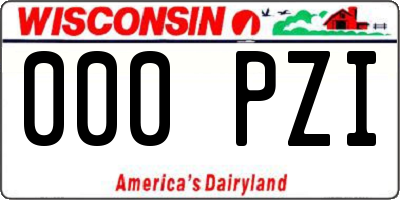 WI license plate 000PZI