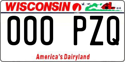 WI license plate 000PZQ