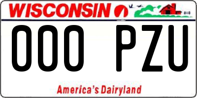 WI license plate 000PZU