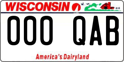 WI license plate 000QAB
