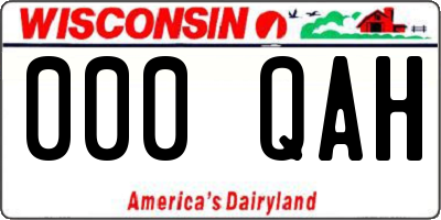 WI license plate 000QAH