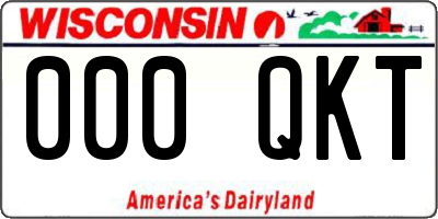 WI license plate 000QKT