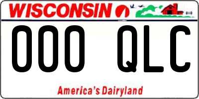 WI license plate 000QLC