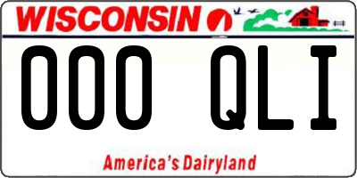 WI license plate 000QLI