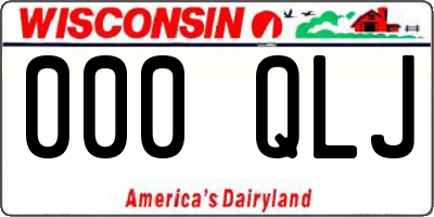 WI license plate 000QLJ