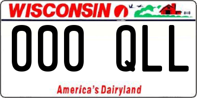 WI license plate 000QLL