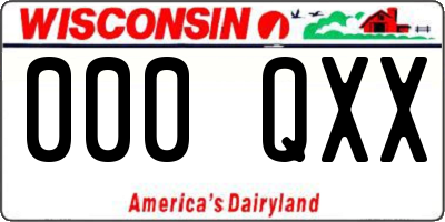 WI license plate 000QXX