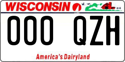 WI license plate 000QZH