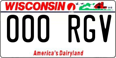 WI license plate 000RGV