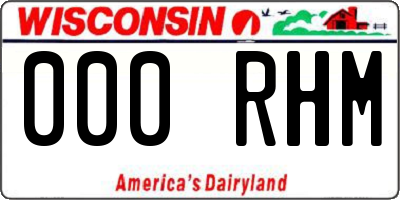 WI license plate 000RHM