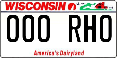 WI license plate 000RHO