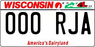WI license plate 000RJA