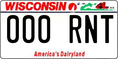 WI license plate 000RNT