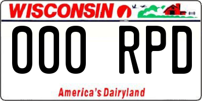 WI license plate 000RPD