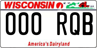 WI license plate 000RQB