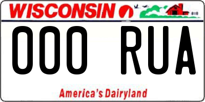 WI license plate 000RUA