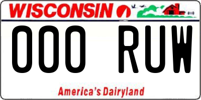 WI license plate 000RUW