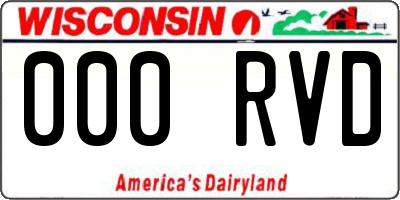 WI license plate 000RVD