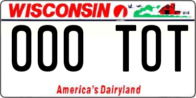 WI license plate 000TOT