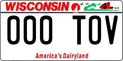 WI license plate 000TOV