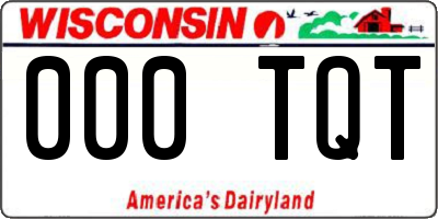 WI license plate 000TQT