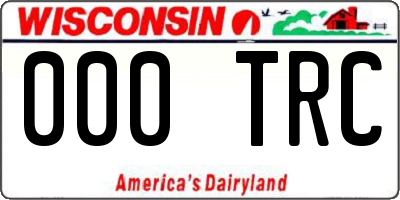 WI license plate 000TRC