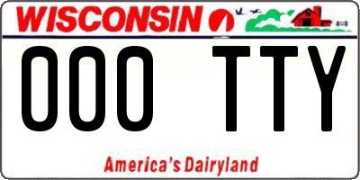 WI license plate 000TTY