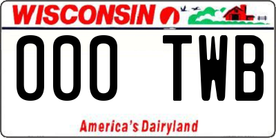 WI license plate 000TWB