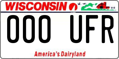 WI license plate 000UFR