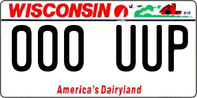 WI license plate 000UUP