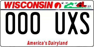 WI license plate 000UXS