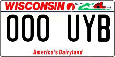 WI license plate 000UYB