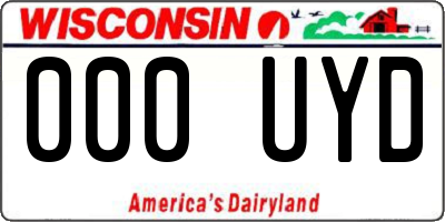 WI license plate 000UYD