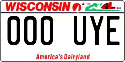 WI license plate 000UYE