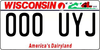 WI license plate 000UYJ