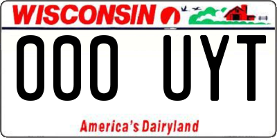 WI license plate 000UYT