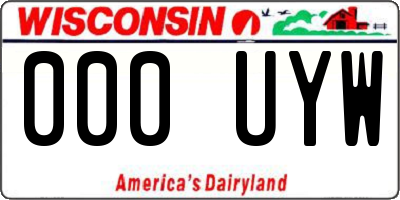 WI license plate 000UYW
