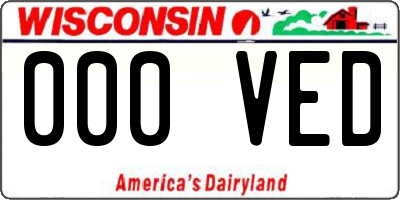 WI license plate 000VED
