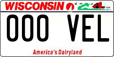 WI license plate 000VEL