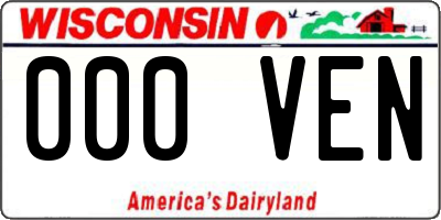 WI license plate 000VEN