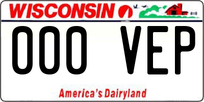 WI license plate 000VEP