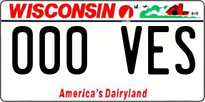 WI license plate 000VES