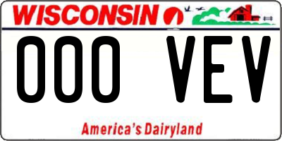 WI license plate 000VEV
