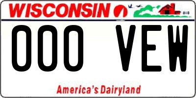 WI license plate 000VEW